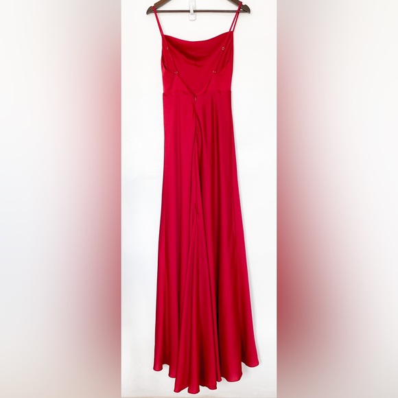 Fame & Partners Red Cowl Neck Long Dress - Picture 2 of 11